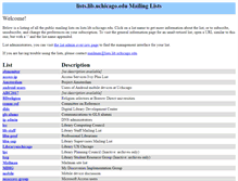 Tablet Screenshot of lists.lib.uchicago.edu