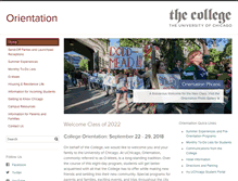 Tablet Screenshot of orientation.uchicago.edu
