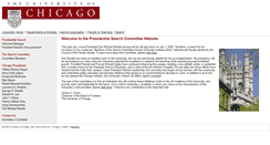Desktop Screenshot of presidentialsearch.uchicago.edu