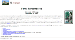 Desktop Screenshot of fermi-remembered.uchicago.edu